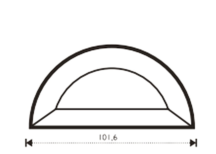 Halbrundbevel 6" Abmesuungen
